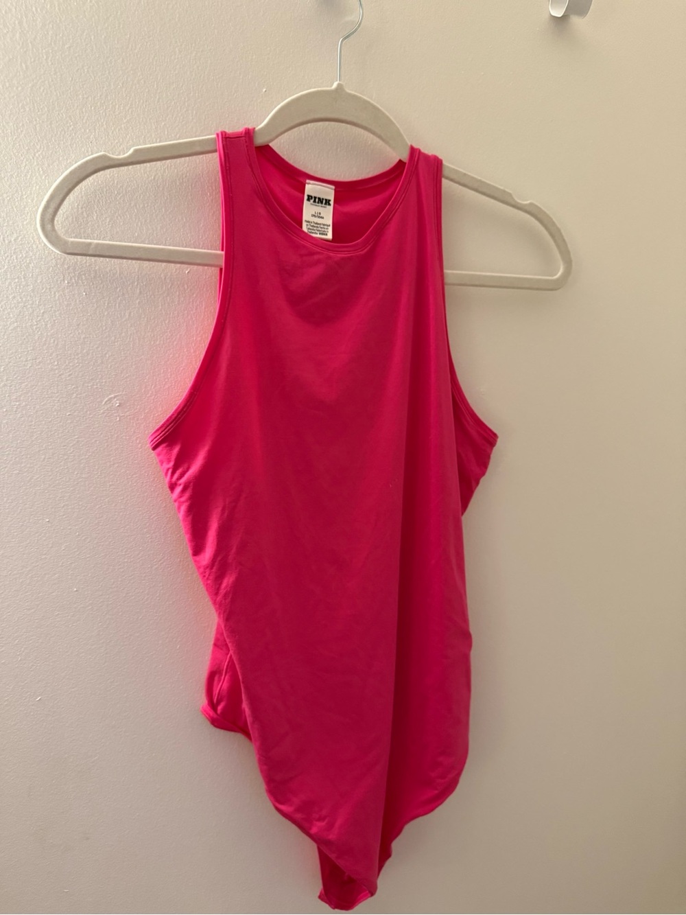PINK Victoria's Secret High-Neck Bodysuit in Bright Pink - Picture 3 of 5
